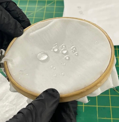 Example of water repellency (DWR) coating for apparel prototypes