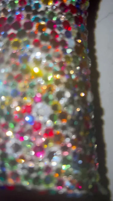 Macro of multicolor rhinestones