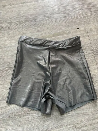 Metallic grey water-repellent performance shorts